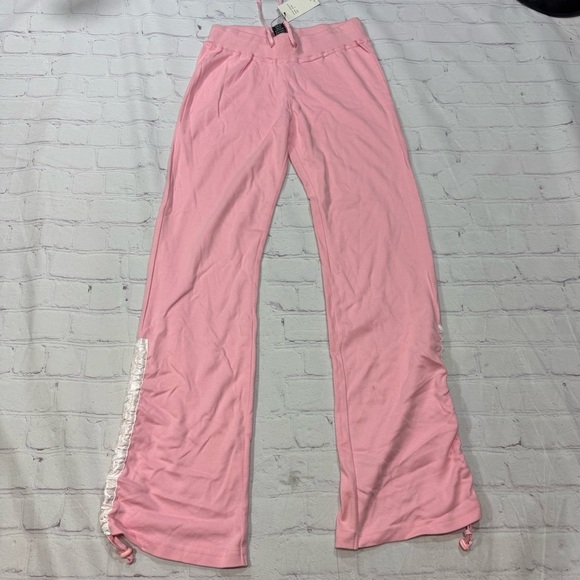 BCBG MAX AZRIA Women’s Pink Lounge Yoga Pants Vintage Y2K Mid Rise Small NWT - Picture 1 of 16